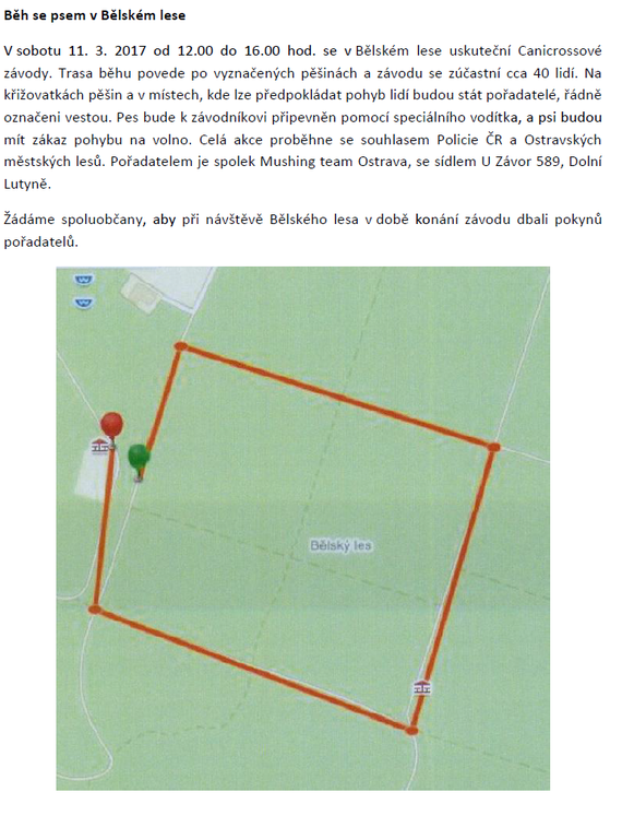 Canicrossové závody v Bělském lese