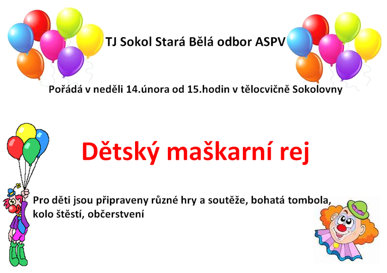 Maškarní ples TJ
