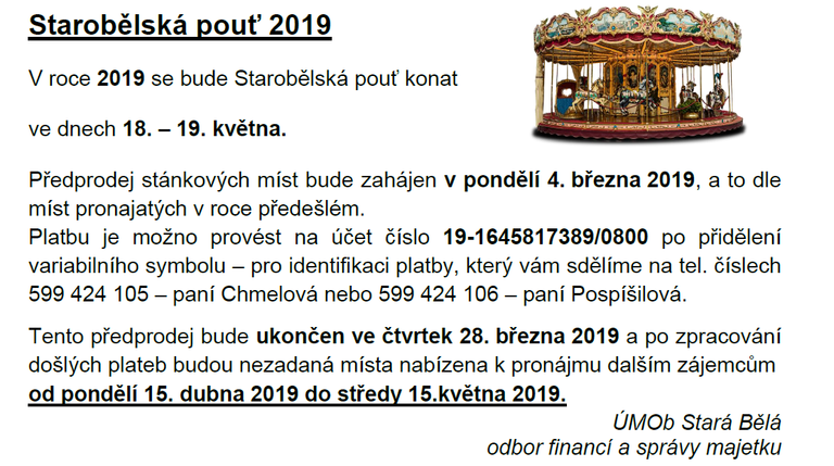 Starobělská pouť 2019